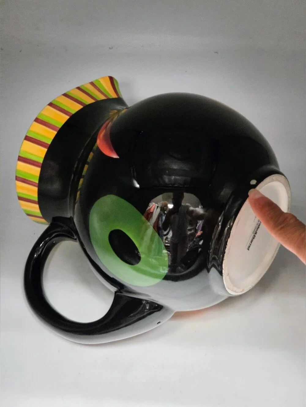 Crate & Barrel Ceramic Fruit & Chili Pepper Pitcher - Black